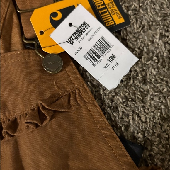 Carhartt Tan Overalls with Heart Detail - Picture 2 of 2